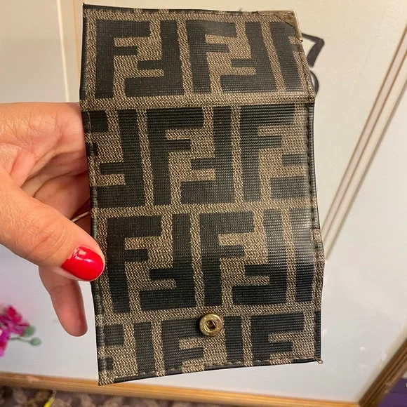 Vintage Fendi Brown Leather Zucca Six Hooks Key - Picture 3 of 10